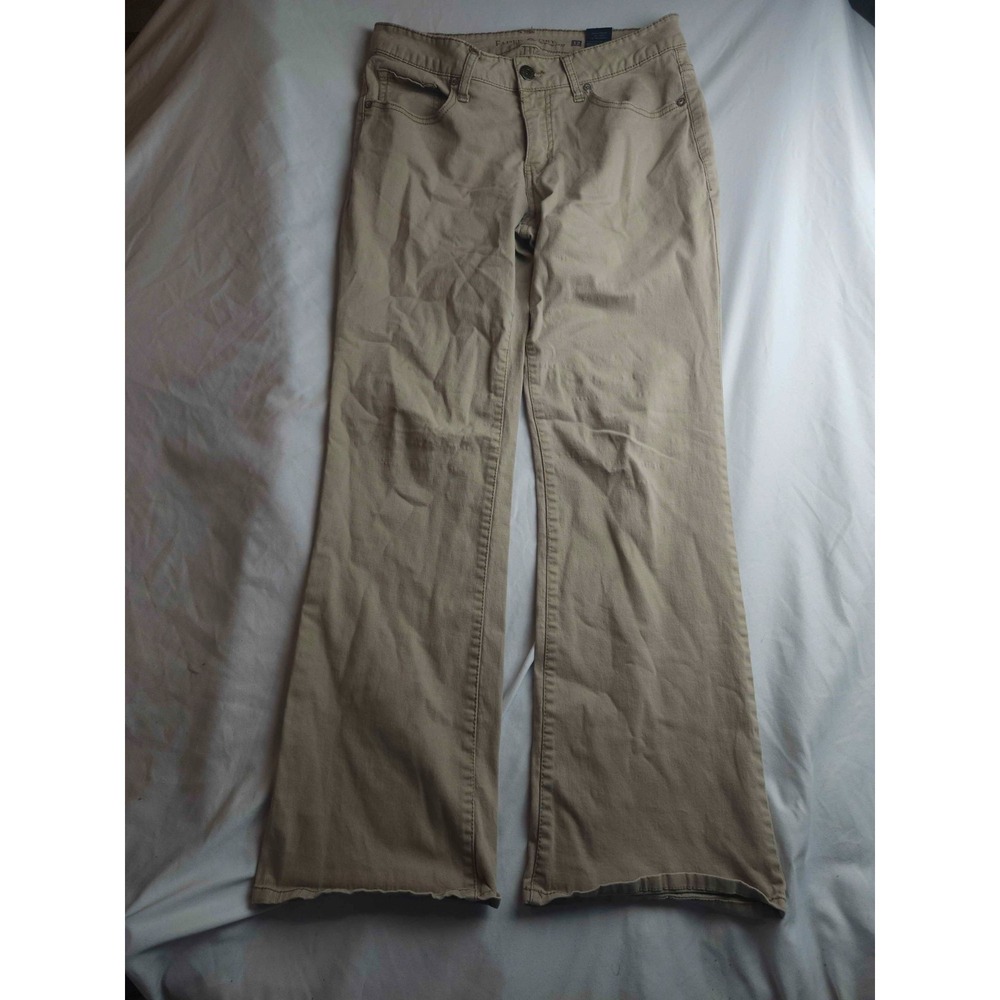Faded Glory Bootcut Jeans Womens Size 12A Khaki Tan Stretch Denim Comfort Casual